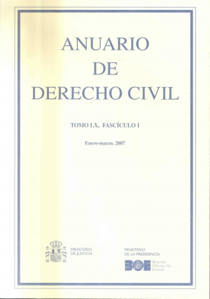 Cubierta de ANUARIO DE DERECHO CIVIL 2007