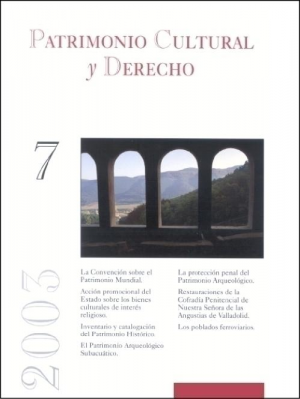 Cubierta de PATRIMONIO CULTURAL Y DERECHO 2003