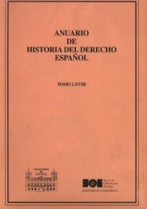 Cubierta de ANUARIO DE HISTORIA DEL DERECHO ESPAÑOL 1998