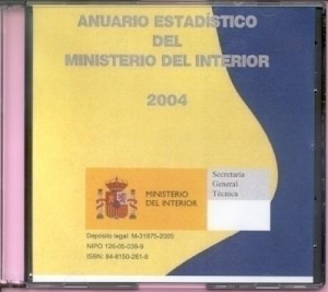 Cubierta de ANUARIO ESTADÍSTICO DEL MINISTERIO DEL INTERIOR 2004