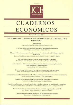 Cubierta de CUADERNOS ECONOMICOS DE ICE NUMERO 89. JUNIO 2015