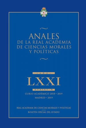 Cubierta de ANALES DE LA REAL ACADEMIA DE CIENCIAS MORALES Y POLÍTICAS 2019