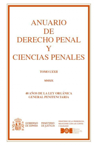 Cubierta de ANUARIO DE DERECHO PENAL Y CIENCIAS PENALES 2019