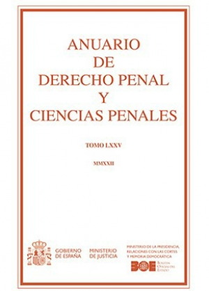 Cubierta de ANUARIO DE DERECHO PENAL Y CIENCIAS PENALES 2022 TOMO LXXV