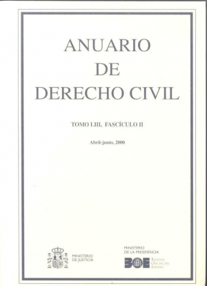 Cubierta de ANUARIO DE DERECHO CIVIL 2000