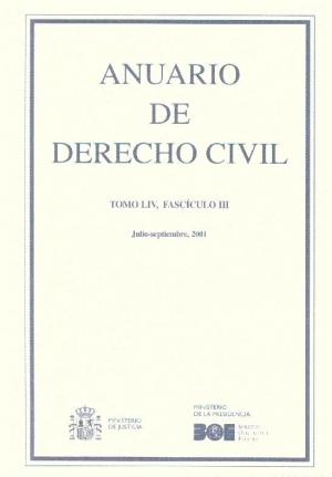 Cubierta de ANUARIO DE DERECHO CIVIL 2001