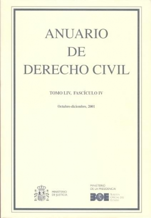 Cubierta de ANUARIO DE DERECHO CIVIL 2001
