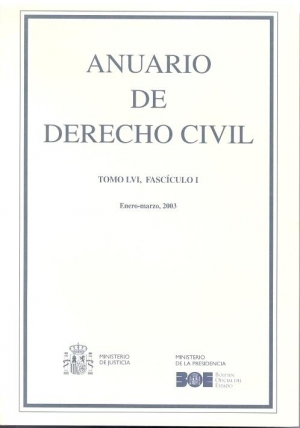 Cubierta de ANUARIO DE DERECHO CIVIL 2003