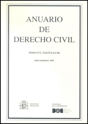 Cubierta de ANUARIO DE DERECHO CIVIL 2003