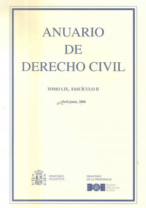 Cubierta de ANUARIO DE DERECHO CIVIL 2006