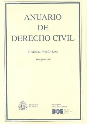 Cubierta de ANUARIO DE DERECHO CIVIL 2007