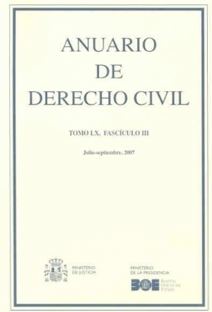 Cubierta de ANUARIO DE DERECHO CIVIL 2007