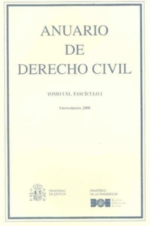 Cubierta de ANUARIO DE DERECHO CIVIL 2008