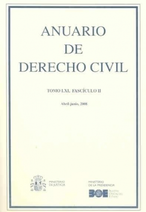 Cubierta de ANUARIO DE DERECHO CIVIL 2008