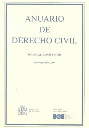 Cubierta de ANUARIO DE DERECHO CIVIL 2008