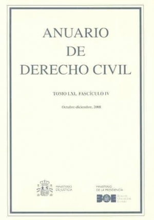 Cubierta de ANUARIO DE DERECHO CIVIL 2008