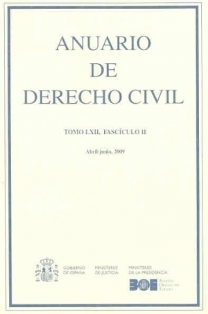 Cubierta de ANUARIO DE DERECHO CIVIL 2009