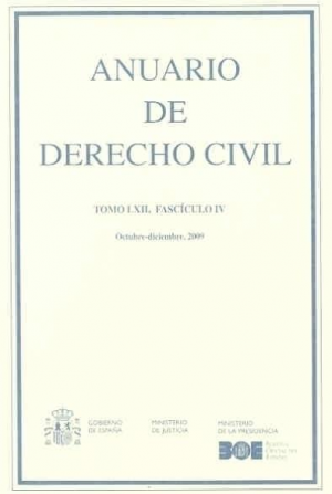 Cubierta de ANUARIO DE DERECHO CIVIL 2009