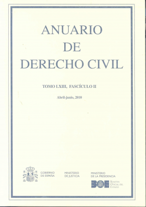 Cubierta de ANUARIO DE DERECHO CIVIL 2010