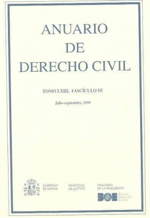 Cubierta de ANUARIO DE DERECHO CIVIL 2010