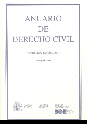 Cubierta de ANUARIO DE DERECHO CIVIL 2011