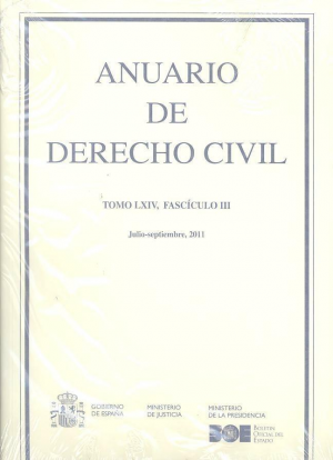 Cubierta de ANUARIO DE DERECHO CIVIL 2011