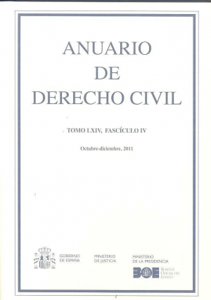 Cubierta de ANUARIO DE DERECHO CIVIL 2011