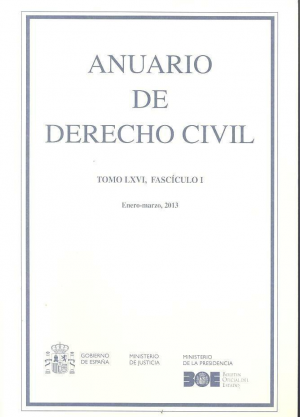 Cubierta de ANUARIO DE DERECHO CIVIL 2013