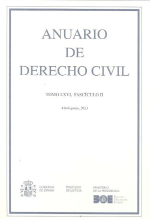 Cubierta de ANUARIO DE DERECHO CIVIL 2013