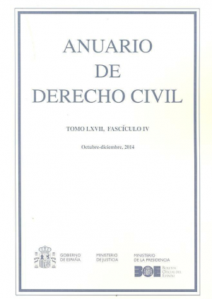 Cubierta de ANUARIO DE DERECHO CIVIL 2014