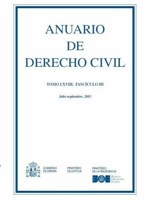 Cubierta de ANUARIO DE DERECHO CIVIL 2015