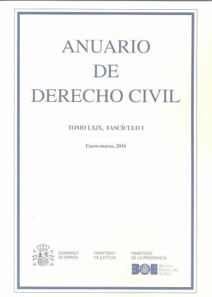 Cubierta de ANUARIO DE DERECHO CIVIL 2016