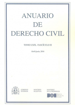 Cubierta de ANUARIO DE DERECHO CIVIL 2016