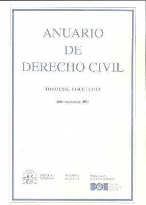 Cubierta de ANUARIO DE DERECHO CIVIL 2016