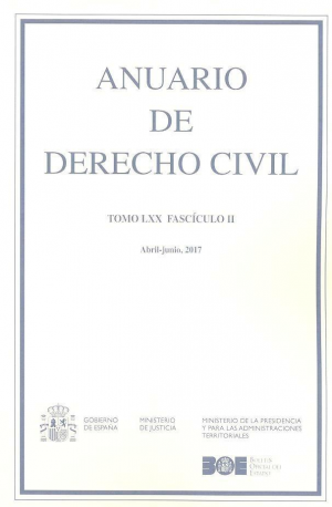 Cubierta de ANUARIO DE DERECHO CIVIL 2017