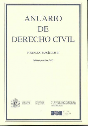 Cubierta de ANUARIO DE DERECHO CIVIL 2017