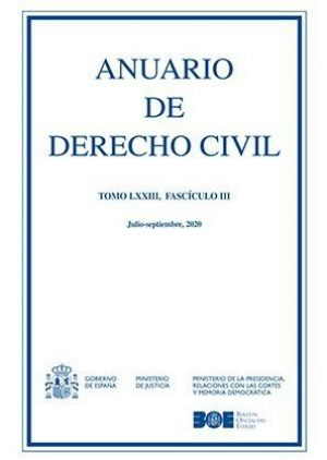Cubierta de ANUARIO DE DERECHO CIVIL, 2020