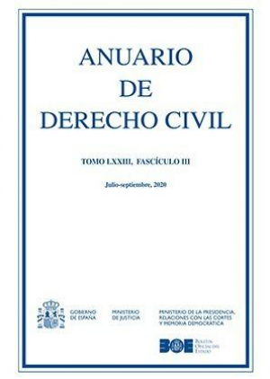 ANUARIO DE DERECHO CIVIL 2020. TOMO LXXIII, FASCÍCULO (JULIO-SEPTIEMBRE)