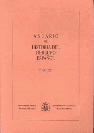 Cubierta de ANUARIO DE HISTORIA DEL DERECHO ESPAÑOL 2001