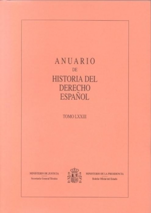 Cubierta de ANUARIO DE HISTORIA DEL DERECHO ESPAÑOL 2003