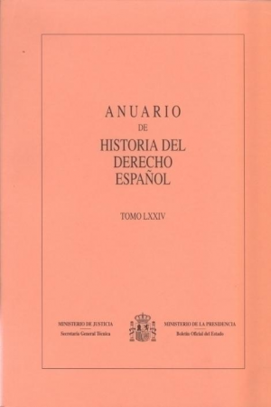 Cubierta de ANUARIO DE HISTORIA DEL DERECHO ESPAÑOL 2004