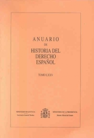 Cubierta de ANUARIO DE HISTORIA DEL DERECHO ESPAÑOL 2005