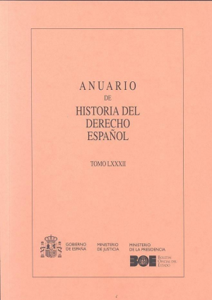 Cubierta de ANUARIO DE HISTORIA DEL DERECHO ESPAÑOL 2012