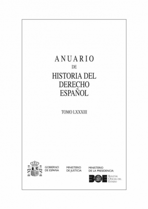 Cubierta de ANUARIO DE HISTORIA DEL DERECHO ESPAÑOL 2013