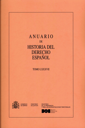 Cubierta de ANUARIO DE HISTORIA DEL DERECHO ESPAÑOL 2017