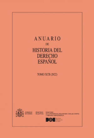 Cubierta de ANUARIO DE HISTORIA DEL DERECHO ESPAÑOL 2022 TOMO XCII