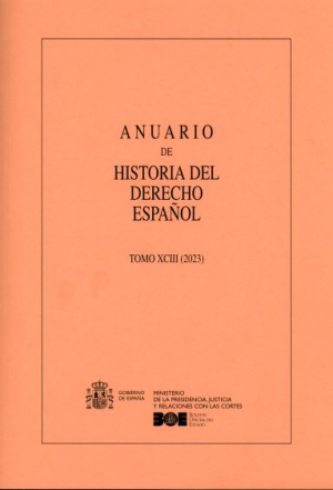 Cubierta de ANUARIO DE HISTORIA DEL DERECHO ESPAÑOL 2023 TOMO XCIII