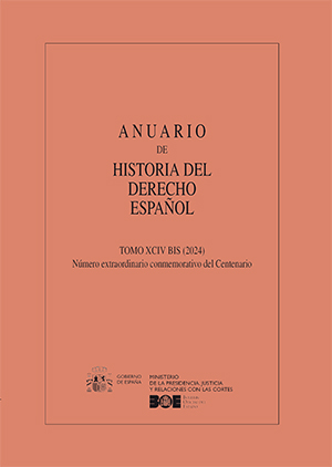 Cubierta de ANUARIO DE HISTORIA DEL DERECHO ESPAÑOL 2024, TOMO XCIV BIS