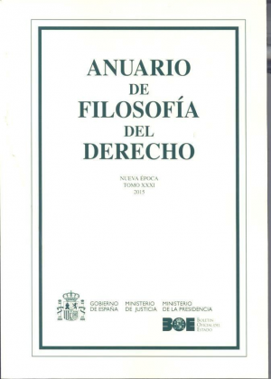 Cubierta de ANUARIO DE FILOSOFÍA DEL DERECHO 2015