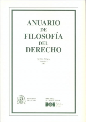 Cubierta de ANUARIO DE FILOSOFÍA DEL DERECHO 2003